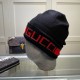 With dust bagGUCCI Gucci original single cap official website new hair band decorated double knit cap, love] [love] wool cashmere double layer cap    warm and stylish, simple and generous, more fashionable high-end atmos