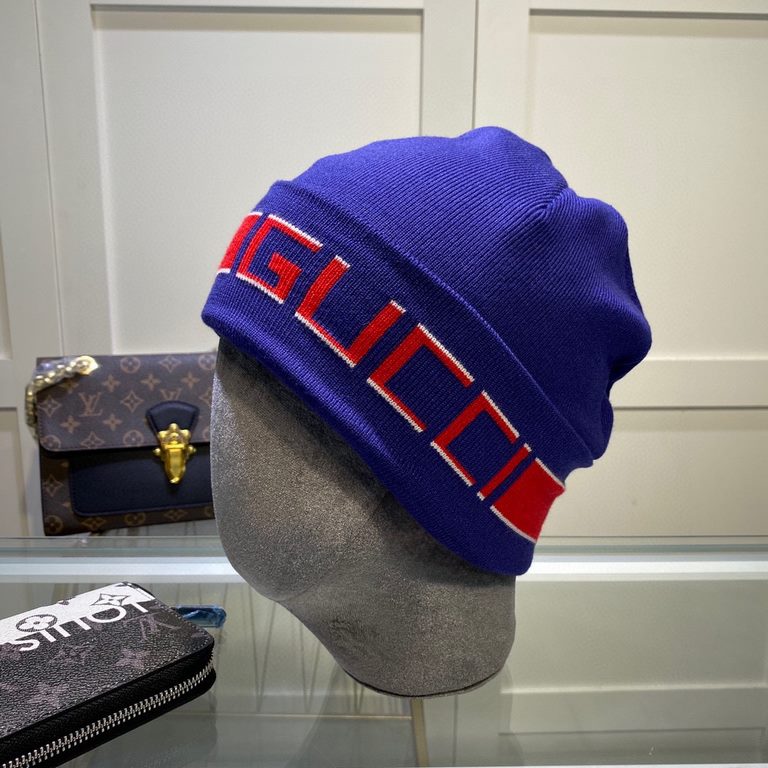 With dust bagGUCCI Gucci original single cap official website new hair band decorated double knit cap, love] [love] wool cashmere double layer cap    warm and stylish, simple and generous, more fashionable high-end atmos