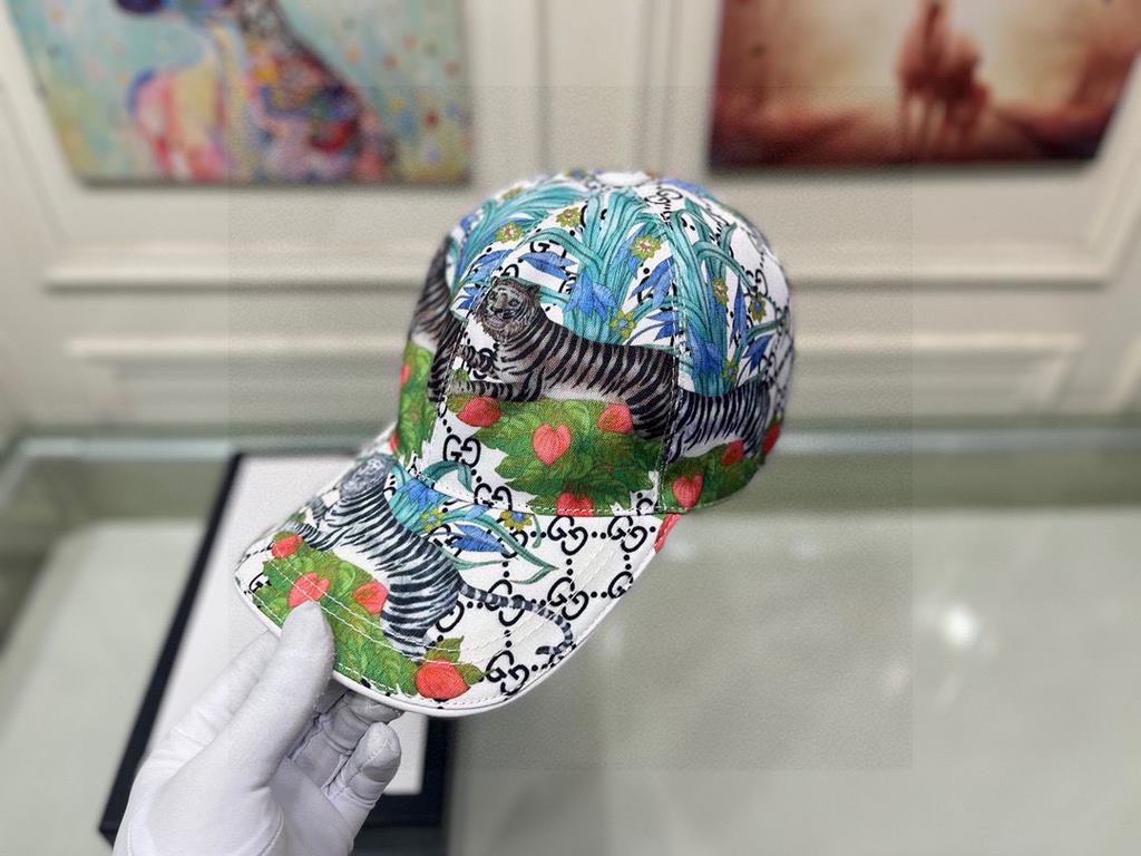 With box cloth bag, Gucci (Gucci) new original single baseball cap, jungle tiger, counter 11 open mold customized, original canvas material   head layer cowhide, cotton lining, lightweight and breathable! Awesome quality