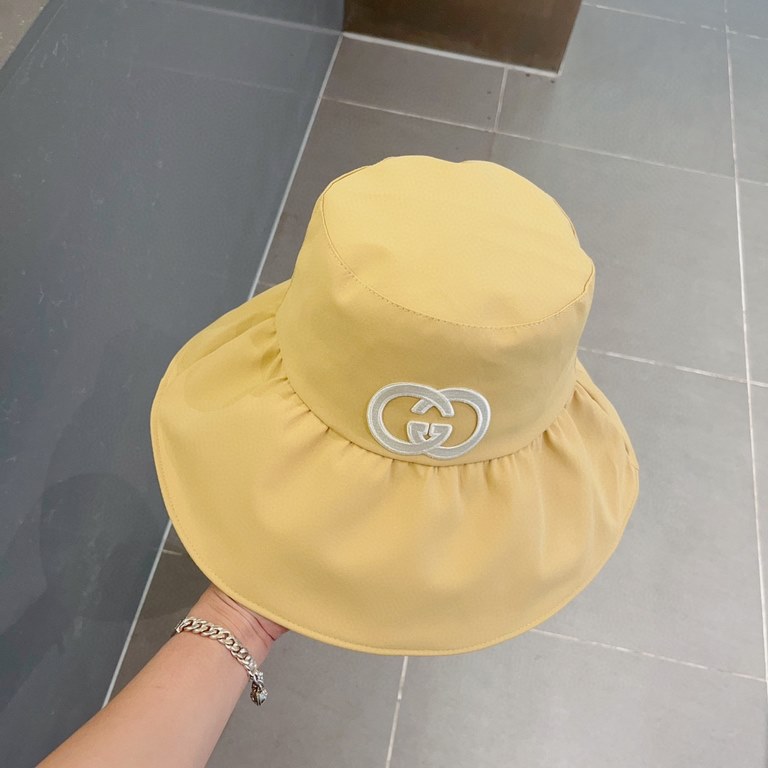 Gucci Gucci new ruffled fisherman's hat, visor fabric hat, head circumference 57cm