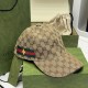 Gucci (Gucci) classic original single baseball cap     counter 11 open mold customized, the highest version, the original canvas material   head layer cowhide, cotton lining, light and breathable! In-kind shooting, four 