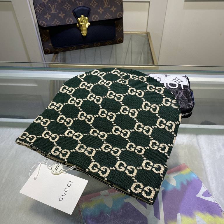 GUCCI Gucci official website classic series! The latest wool blend knit cap,   official website original single reproduction. Very soft pro-skin, elasticity is very good   texture and very versatile style ~ very warm, fa