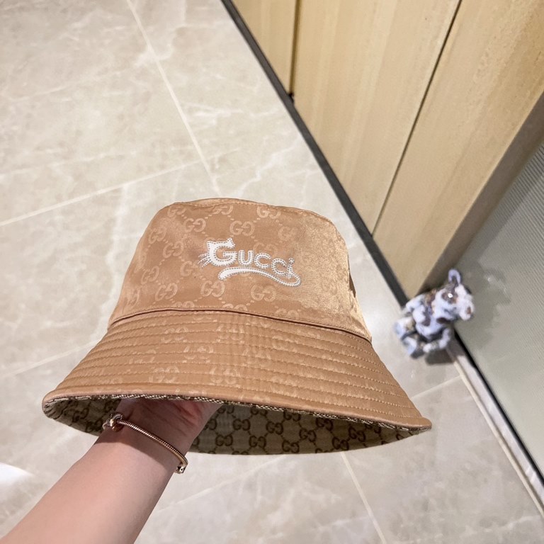 Special   with dust bag [GUCCI Gucci] 2024 new big name double-sided wear men and women's models of fisherman's hat, super good with, closed eyes into a