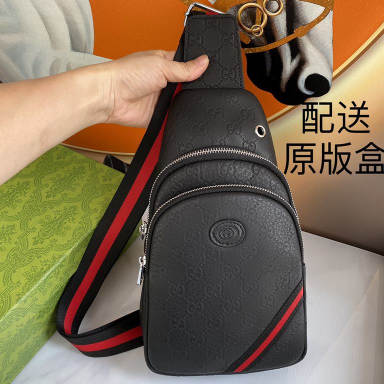 [Distribution of the original box] [Original single goods] [love] Gucci original single authentic new counter with the same high-end men's casual chest bag   workmanship is super refined and elegant. With imported raw ma