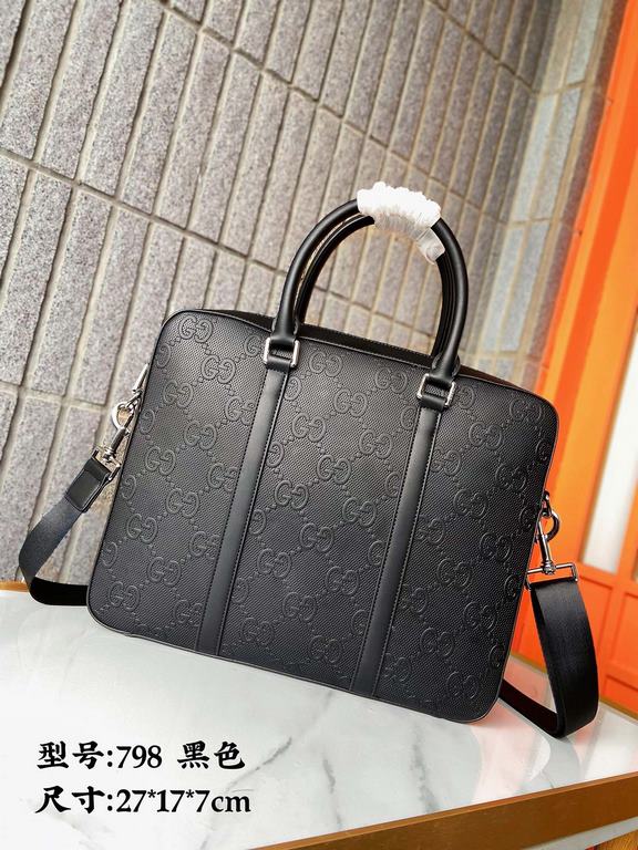 Model 798    Gucci official synchronization high version of the briefcase handbag exclusive first original single cowhide leather material top hardware accessories non-market ordinary goods low-profile luxury completely 