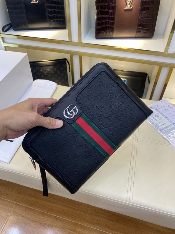 The original official network Model 66497-4 # original single goods [love] Gucci original single authentic new counter with the same high-end men's casual clutch   workmanship super refined and elegant. Equipped with imp