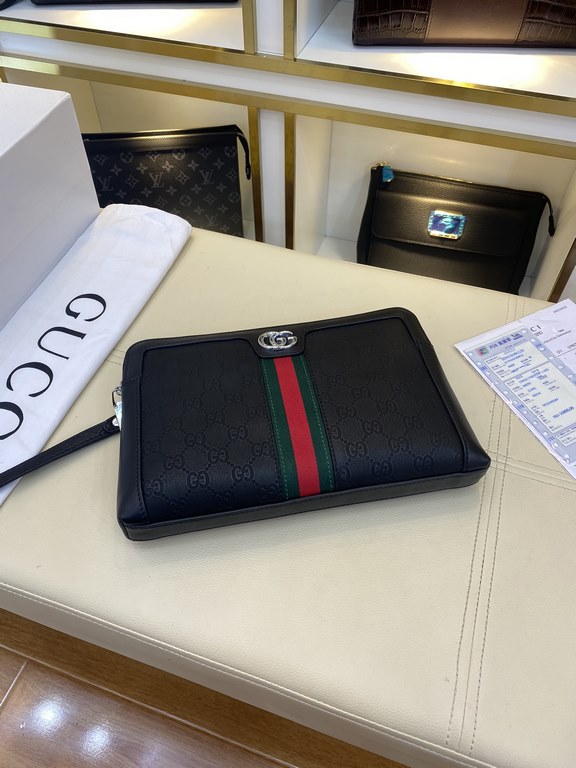 The original official network Model 66497-4 # original single goods [love] Gucci original single authentic new counter with the same high-end men's casual clutch   workmanship super refined and elegant. Equipped with imp