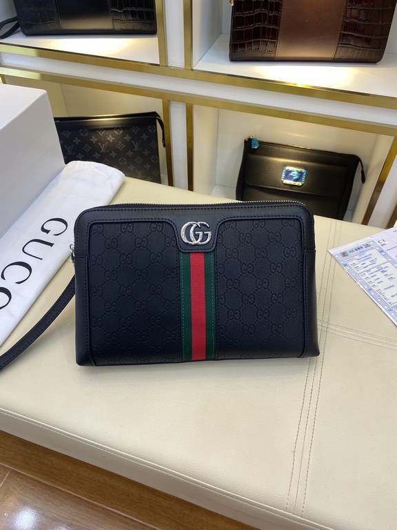 The original official network Model 66497-4 # original single goods [love] Gucci original single authentic new counter with the same high-end men's casual clutch   workmanship super refined and elegant. Equipped with imp