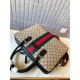 387102 High-end   The new GUCCI Ophidia collection presents a new design briefcase in GG Supreme synthetic canvas, featuring the brand's iconic webbing and double G-shaped hardware. The double handles and detachable shou