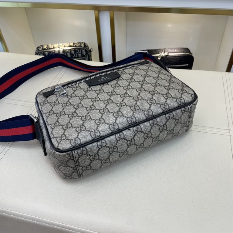 The original official network Model 8004-3 original single goods [love] Gucci original single authentic new counter with the same high-end men's casual cross-body bag   workmanship super refined and elegant. Leather feel