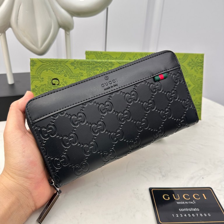 [Original] Gucci Gucci  [Model] 6660113 small wallet [Size] 19-10-2.5cm [Color] black High-end quality (original authentic) [Material] Gucci counter purchases classic  original imported   cowhide  authentic imported YKK 