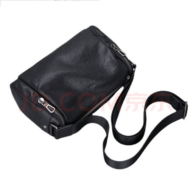 Model 7804#Size L27.5W10.5H17.5cmPlanted Leather Leather Men's Casual Single Shoulder Crossbody Head Layer Cowhide Chest Bag Soft Large Capacity Vintage Street Fashion Men's Bag Black