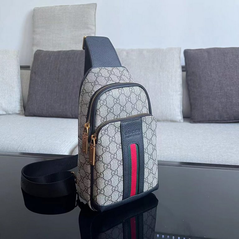 Gucci GUCCI Chest BagSize 18-31-5Counter new    heavy hit replica   original leather replica   leather super soft   super large capacity   customized counter original hardware  smooth zipper    perfect craftsmanship   re