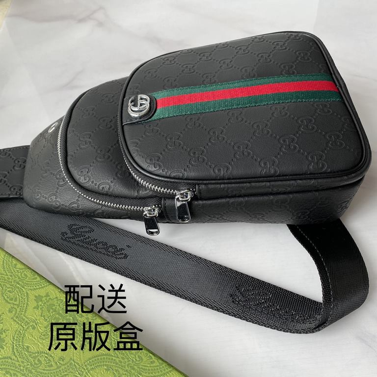 , [distribution of the original box] [original single goods] [love] Gucci original single authentic new counter with the same high-end men's casual chest bag   workmanship is super refined and elegant. With imported raw 