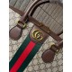 574973   High-end   The new GUCCI Ophidia collection presents a new design briefcase in GG Supreme synthetic canvas, featuring the brand's iconic webbing and double G-shaped hardware. The double handles and detachable sh