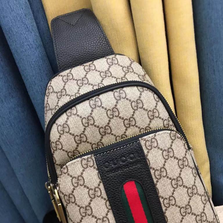 Gucci GUCCI Chest BagSize 18-31-5Counter new    heavy hit replica   original leather replica   leather super soft   super large capacity   customized counter original hardware  smooth zipper    perfect craftsmanship   re