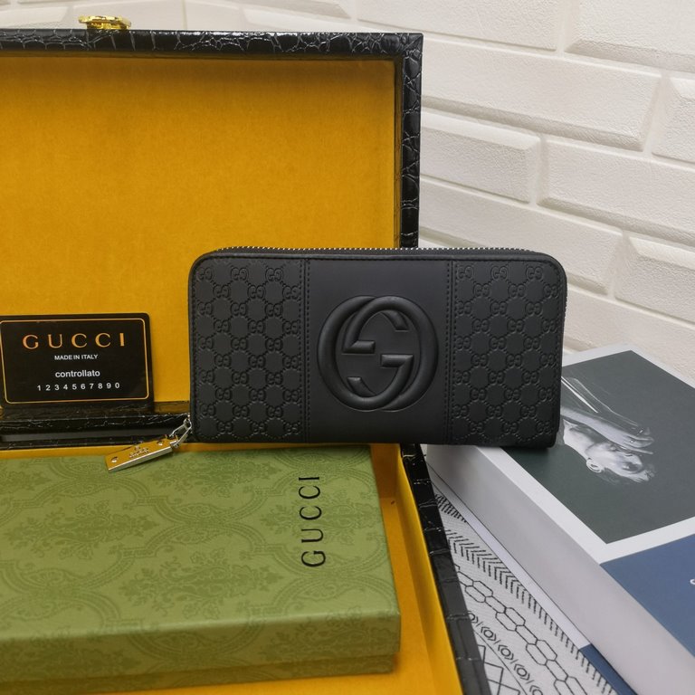 () [Original] Gucci  [Model] 666094 small wallet [Size] 19-10-2.5cm [Color] black High-end quality (original authentic) [Material] Gucci counter purchases classic  original imported   cowhide  authentic imported YKK logo