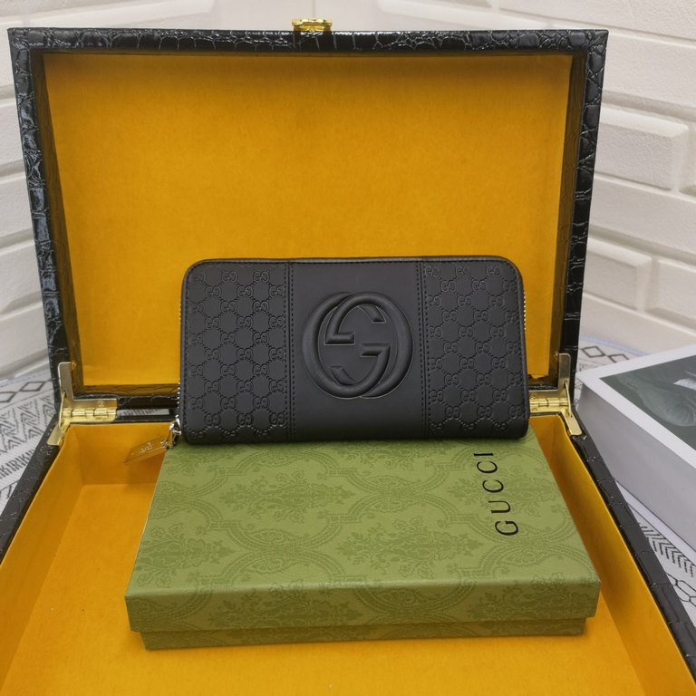 () [Original] Gucci  [Model] 666094 small wallet [Size] 19-10-2.5cm [Color] black High-end quality (original authentic) [Material] Gucci counter purchases classic  original imported   cowhide  authentic imported YKK logo