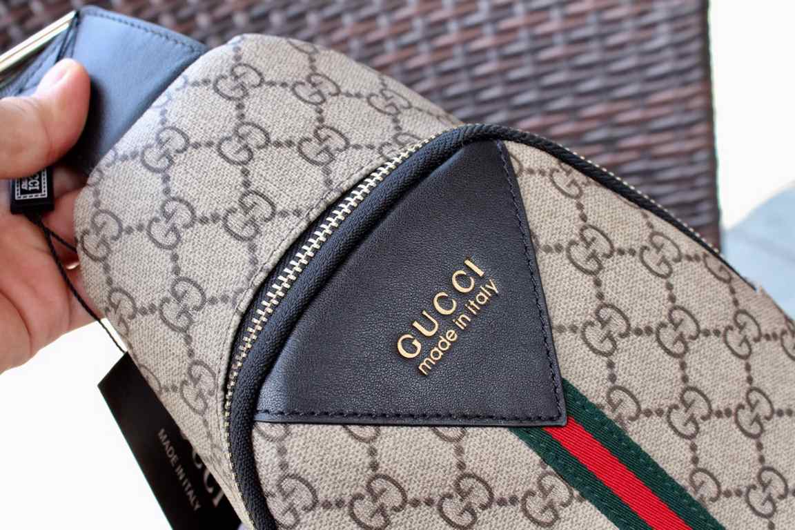 Lot. Gucci Model 33032# brown [imported hardware   with hand   wrist buckle  ] men's bag chest bag   explosive [strong] [strong]   counter synchronization, the original imported head layer of cowhide, high end wheat!   O