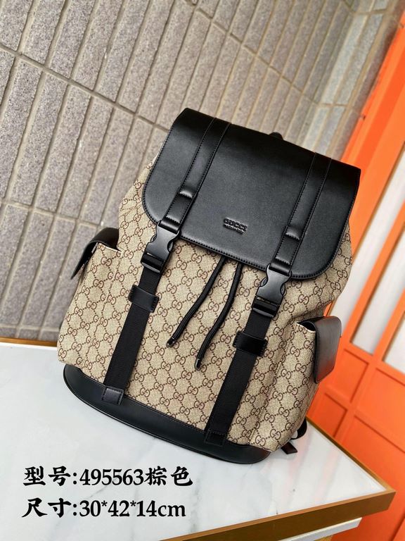 495563   High-end goods   New GUCCi duffel bag classic backpack accessories with striped webbing piping, incorporating this season's popular GG print, the early spring collection in a colorful way. GG Supreme high-grade 