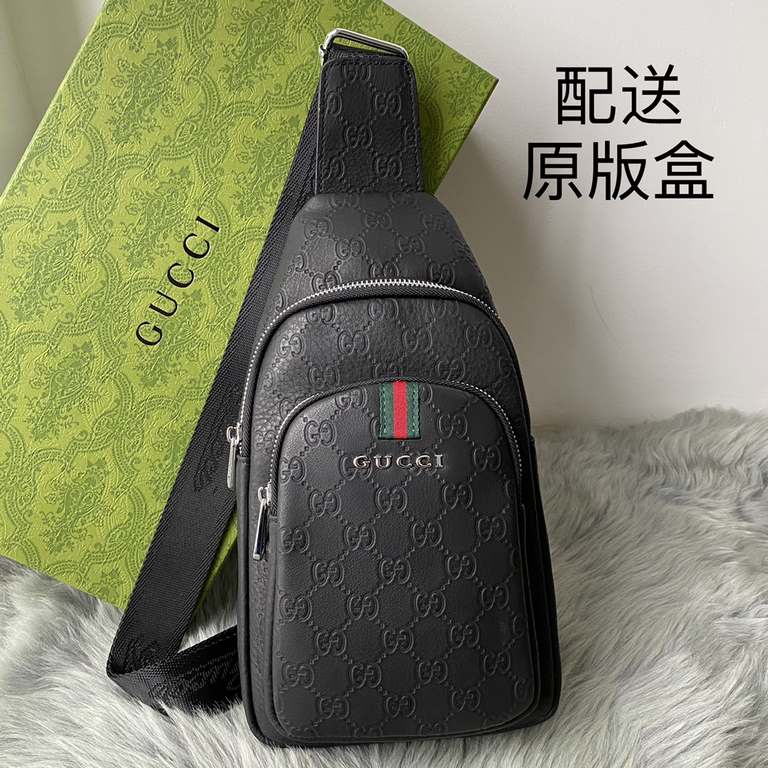 [Distribution of the original box] [Original single goods] [love] Gucci original single authentic new counter with the same high-end men's casual chest bag   workmanship is super refined and elegant. With imported raw ma