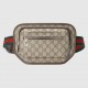 GGG Belt Pouch Model No. 760217Widely used in Gucci's collections, GGG Supreme canvas has become an iconic fabric. On this fanny pack, it's crafted in beige and ebony, injecting a touch of modernity into this accessory.G