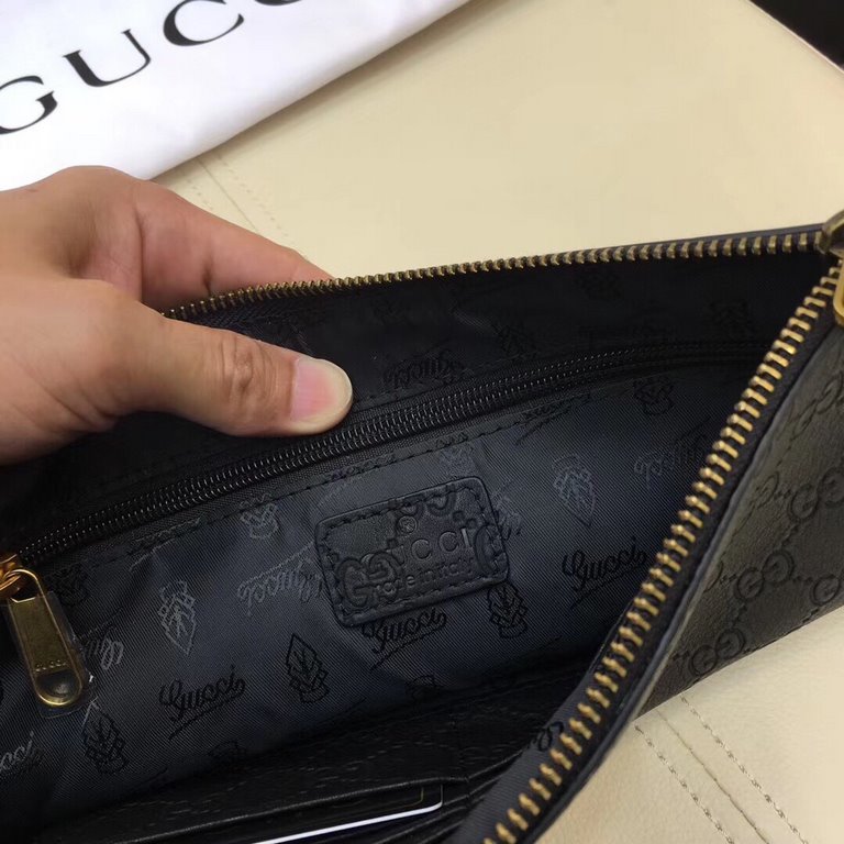 [Original single goods [love] Gucci original single authentic new counter with the same high-end men's casual clutch   workmanship is super refined and elegant. With imported raw materials cowhide counter special hardwar