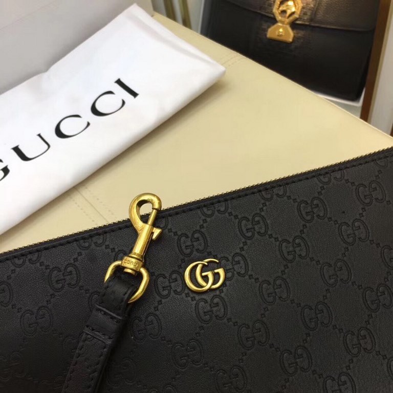 [Original single goods [love] Gucci original single authentic new counter with the same high-end men's casual clutch   workmanship is super refined and elegant. With imported raw materials cowhide counter special hardwar