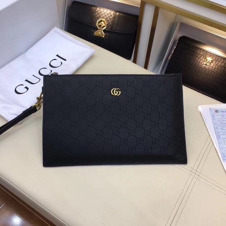 [Original single goods [love] Gucci original single authentic new counter with the same high-end men's casual clutch   workmanship is super refined and elegant. With imported raw materials cowhide counter special hardwar