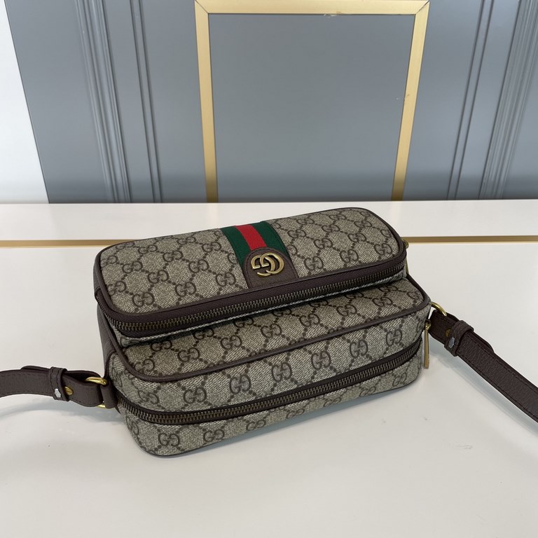 [Original single goods [love] Gucci original single authentic new counter with the same high-end men's casual cross-body bag   workmanship is super refined and elegant. With imported raw materials cowhide counter special