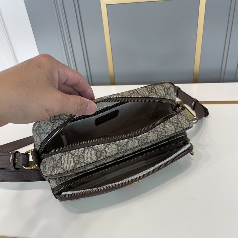 [Original single goods [love] Gucci original single authentic new counter with the same high-end men's casual cross-body bag   workmanship is super refined and elegant. With imported raw materials cowhide counter special