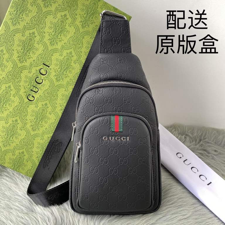 , [distribution of the original box] [original single goods] [love] Gucci original single authentic new counter with the same high-end men's casual chest bag   workmanship is super refined and elegant. With imported raw 