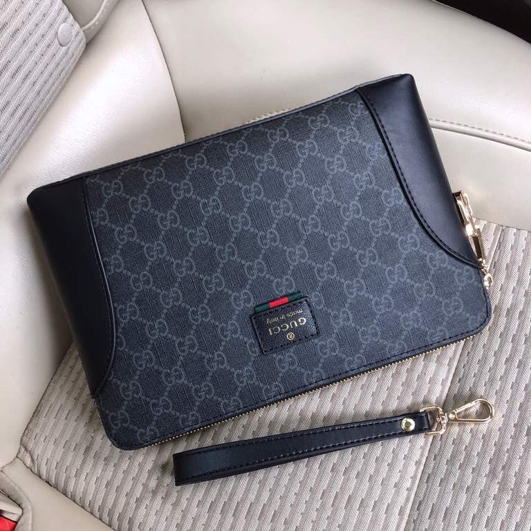 秘 [Gucci 825-1 Clutch Bag]    European original single water goods handbag, heavy to create a new channel goods   energetic   ideal for men's   original hardware  LOGO clear and unparalleled   top original head layer Cow