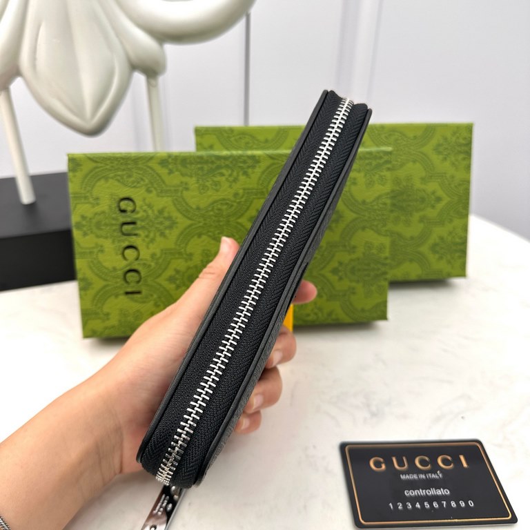 [Original] Gucci Gucci  [Model] 6660107 small wallet [Size] 19-10-2.5cm [Color] black High-end quality (original authentic) [Material] Gucci counter purchases classic  original imported   cowhide  authentic imported YKK 