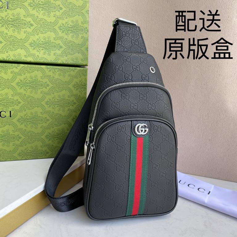 [Distribution of the original box] [Original single goods], [love] Gucci original single authentic new counter with the same high-end men's casual chest bag   workmanship super refined and elegant. Equipped with imported