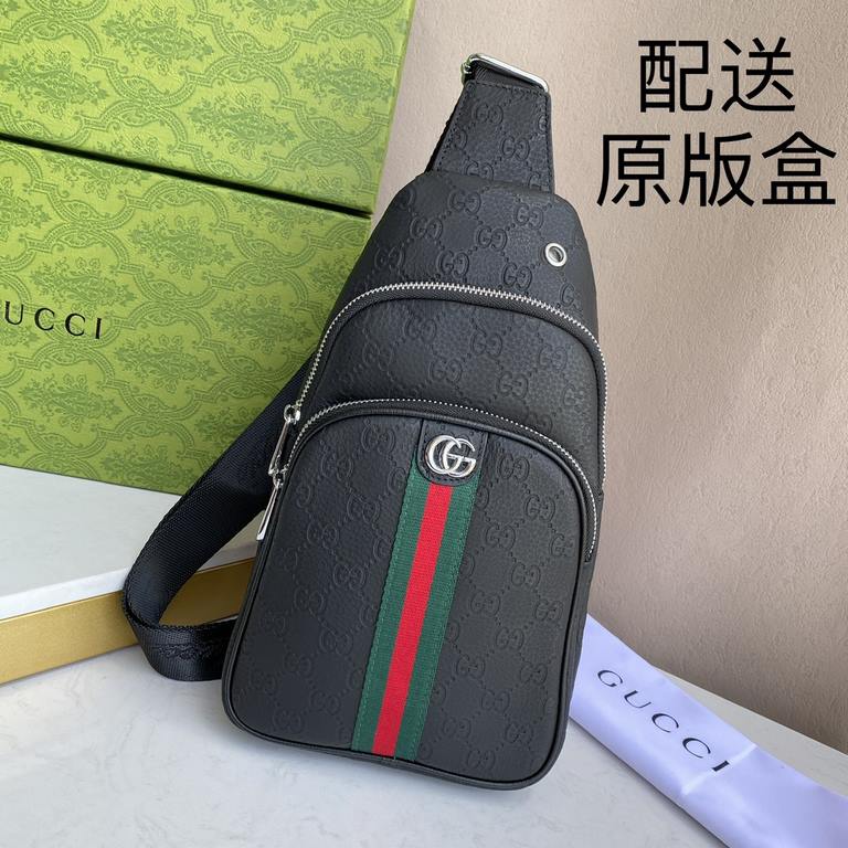 [Distribution of the original box] [Original single goods], [love] Gucci original single authentic new counter with the same high-end men's casual chest bag   workmanship super refined and elegant. Equipped with imported