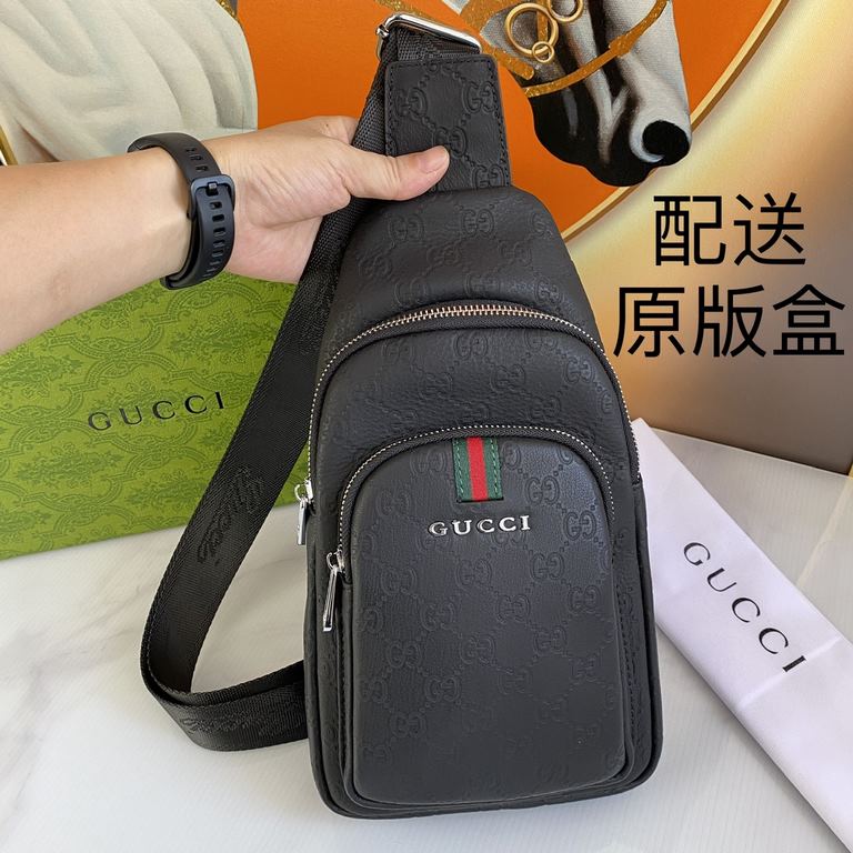 , [distribution of the original box] [original single goods] [love] Gucci original single authentic new counter with the same high-end men's casual chest bag   workmanship is super refined and elegant. With imported raw 