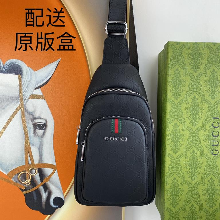 , [distribution of the original box] [original single goods] [love] Gucci original single authentic new counter with the same high-end men's casual chest bag   workmanship is super refined and elegant. With imported raw 