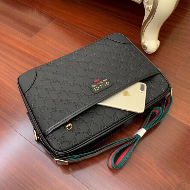 Original single quality [large capacity] G family (Model 0265) casual shoulder crossbody bag [color] black ~ high-end quality (top workmanship) [material] Gucci GUCCl Generation of new   original imported head layer   co