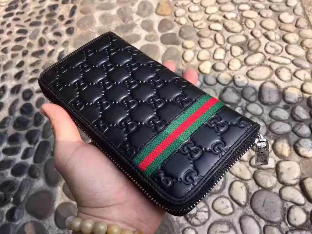 () [Original] Gucci Gucci  [Model] 666027 small wallet [Size] 19-10-2.5cm [Color] black high-end quality (original authentic) [Material] Gucci counter purchases classic  original imported   cowhide  authentic imports of 