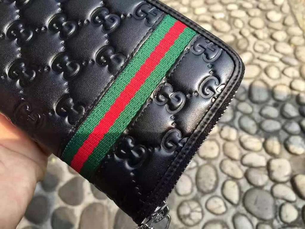 () [Original] Gucci Gucci  [Model] 666027 small wallet [Size] 19-10-2.5cm [Color] black high-end quality (original authentic) [Material] Gucci counter purchases classic  original imported   cowhide  authentic imports of 