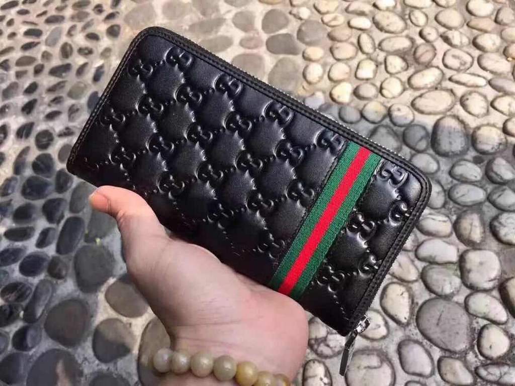 () [Original] Gucci Gucci  [Model] 666027 small wallet [Size] 19-10-2.5cm [Color] black high-end quality (original authentic) [Material] Gucci counter purchases classic  original imported   cowhide  authentic imports of 