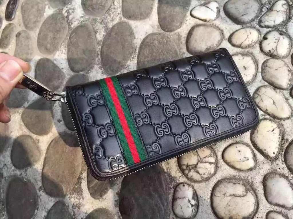 () [Original] Gucci Gucci  [Model] 666027 small wallet [Size] 19-10-2.5cm [Color] black high-end quality (original authentic) [Material] Gucci counter purchases classic  original imported   cowhide  authentic imports of 