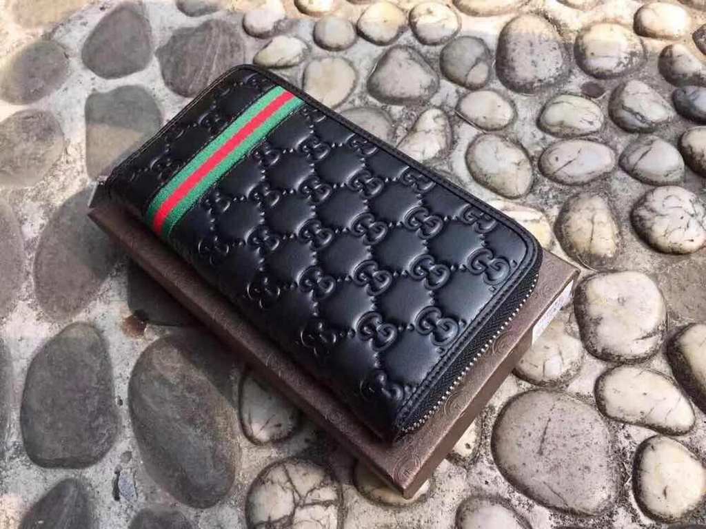 () [Original] Gucci Gucci  [Model] 666027 small wallet [Size] 19-10-2.5cm [Color] black high-end quality (original authentic) [Material] Gucci counter purchases classic  original imported   cowhide  authentic imports of 