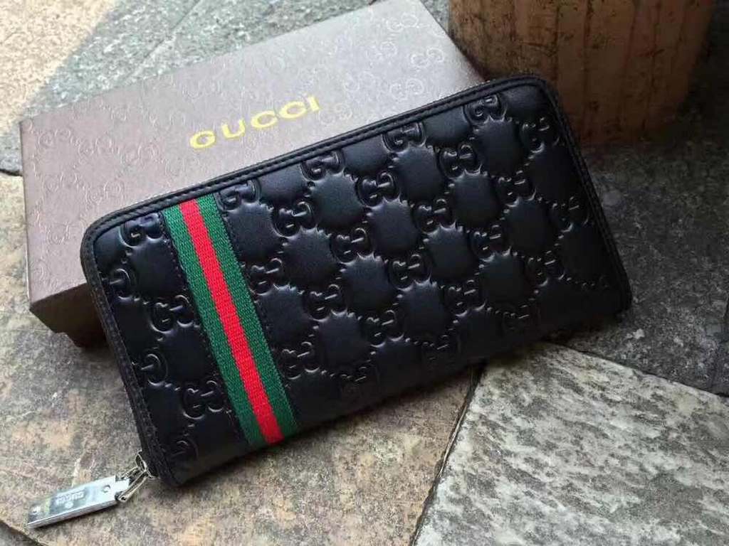 () [Original] Gucci Gucci  [Model] 666027 small wallet [Size] 19-10-2.5cm [Color] black high-end quality (original authentic) [Material] Gucci counter purchases classic  original imported   cowhide  authentic imports of 