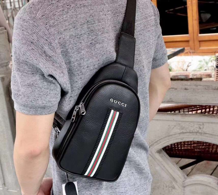 , G family Chest bag Model 519-4. (Original goods) [imported hardware  ] counter original single, men's casual chest bag   explosive [strong] [strong]   synchronization, top imported head layer cowhide, high-end gucci wh