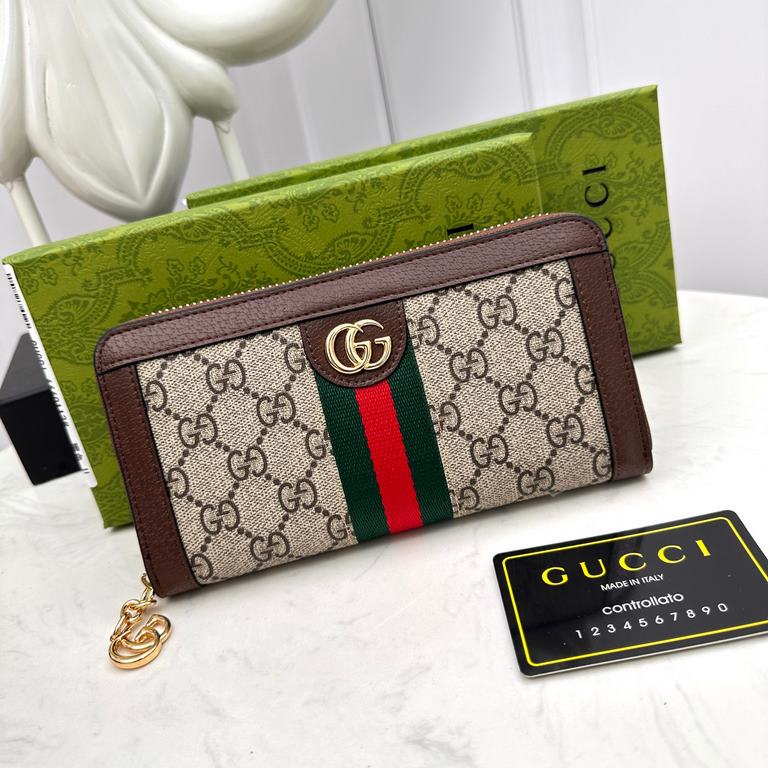 () [Original] Gucci Gucci  [Model] 6660110 small wallet [Size] 19-10-2.5cm [Color] coffee color High-end quality (original authentic) [Material] Gucci counter purchases of the classic  the original imported   cowhide  au