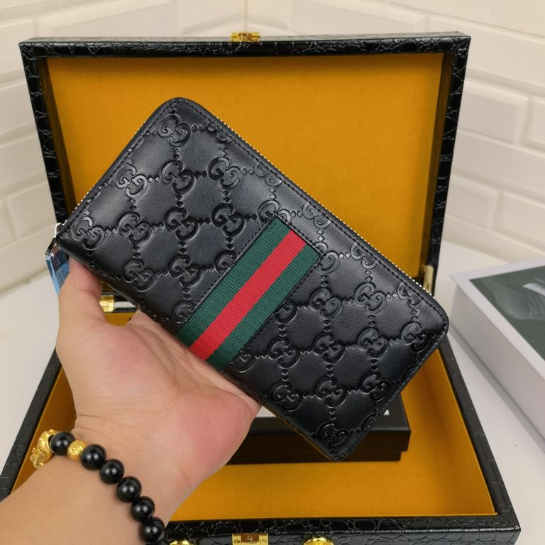 () [Original] Gucci Gucci  [Model] 666037 small wallet [Size] 19-10-2.5cm [Color] black high-end quality (original authentic) [Material] Gucci counter purchases classic  original imported   cowhide  authentic imports of 