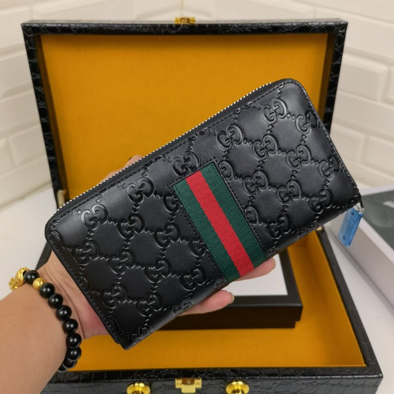 () [Original] Gucci Gucci  [Model] 666037 small wallet [Size] 19-10-2.5cm [Color] black high-end quality (original authentic) [Material] Gucci counter purchases classic  original imported   cowhide  authentic imports of 