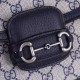 ! [Exclusive real shot background]   Top original single   GUCCI Gucci 1955 Horsebit Bag Horsebit Buckle Saddlebag,  Color pvc blue material with orchid leather  2022 must-have single product, the classic horsebit buckle